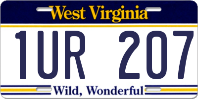 WV license plate 1UR207