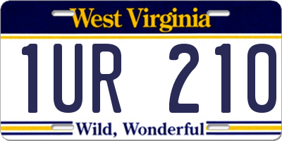 WV license plate 1UR210