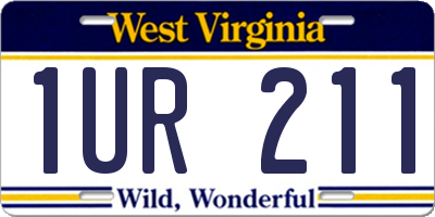 WV license plate 1UR211