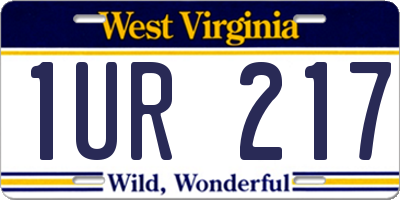 WV license plate 1UR217