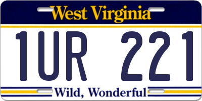 WV license plate 1UR221