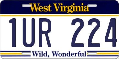 WV license plate 1UR224