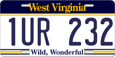 WV license plate 1UR232