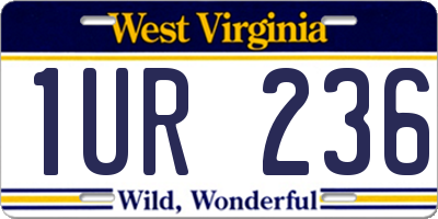 WV license plate 1UR236