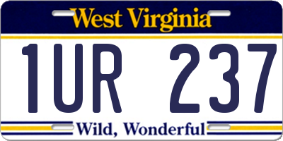 WV license plate 1UR237