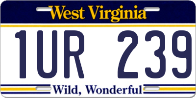 WV license plate 1UR239