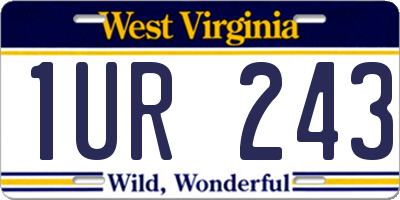 WV license plate 1UR243