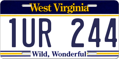 WV license plate 1UR244