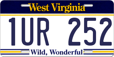 WV license plate 1UR252