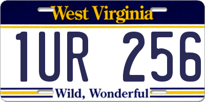 WV license plate 1UR256