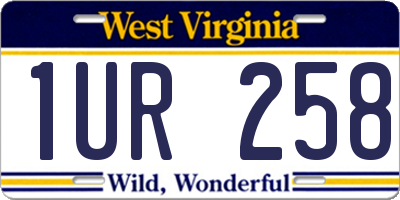 WV license plate 1UR258