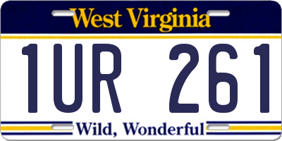 WV license plate 1UR261