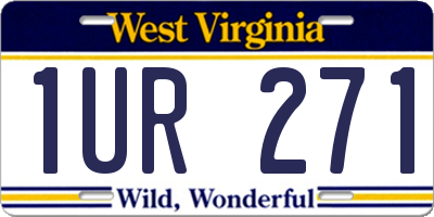 WV license plate 1UR271