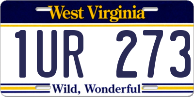 WV license plate 1UR273