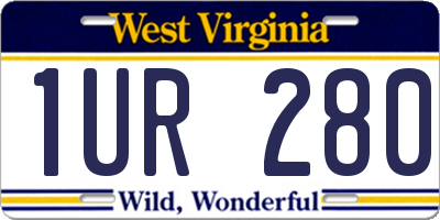 WV license plate 1UR280