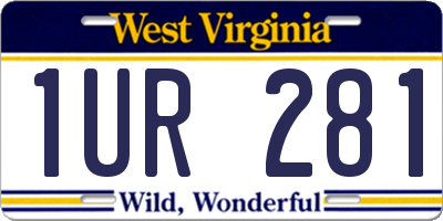 WV license plate 1UR281