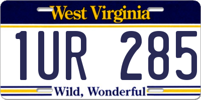 WV license plate 1UR285