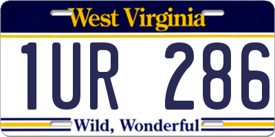 WV license plate 1UR286