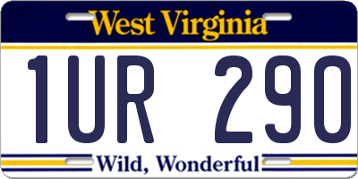 WV license plate 1UR290