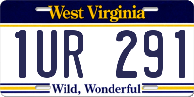 WV license plate 1UR291