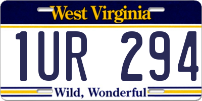 WV license plate 1UR294