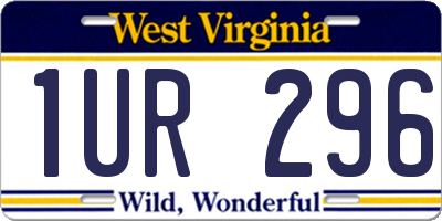WV license plate 1UR296