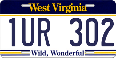 WV license plate 1UR302