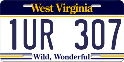 WV license plate 1UR307