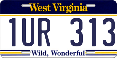 WV license plate 1UR313
