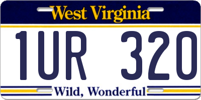 WV license plate 1UR320