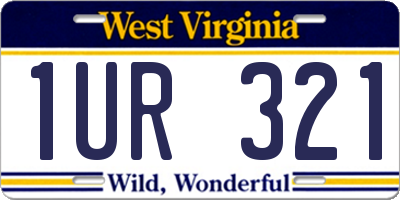 WV license plate 1UR321