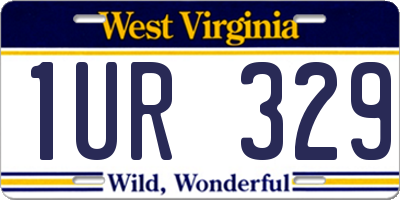 WV license plate 1UR329