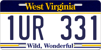 WV license plate 1UR331