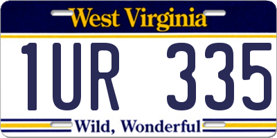 WV license plate 1UR335
