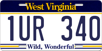 WV license plate 1UR340