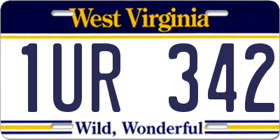 WV license plate 1UR342