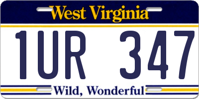 WV license plate 1UR347