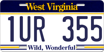 WV license plate 1UR355