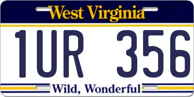WV license plate 1UR356