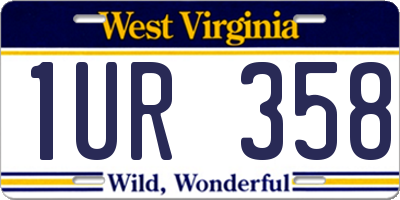 WV license plate 1UR358