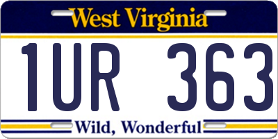 WV license plate 1UR363