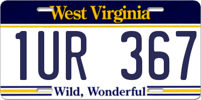 WV license plate 1UR367