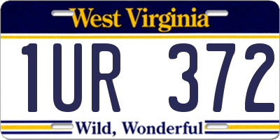 WV license plate 1UR372