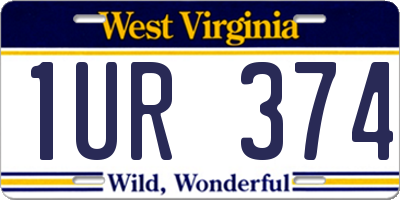 WV license plate 1UR374