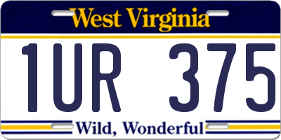 WV license plate 1UR375