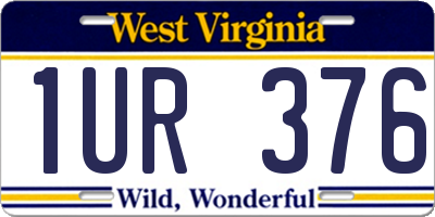 WV license plate 1UR376