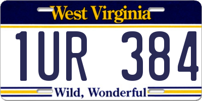 WV license plate 1UR384