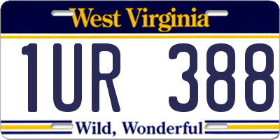 WV license plate 1UR388