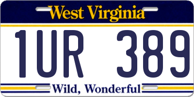 WV license plate 1UR389