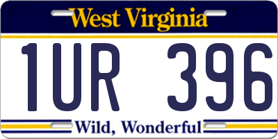 WV license plate 1UR396